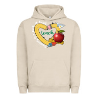 Pigment French Oak teaching is a work of heart Urban Hoodie - JahusDesignShop