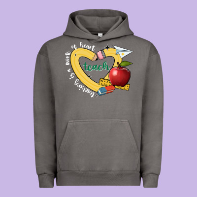 Teaching Is A Work Of Heart Urban Hoodie Designed By Jahusdesignshop