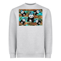 Heather Grey Camouflage Baby Panda Heavyweight Sweatshirt - Artiststas