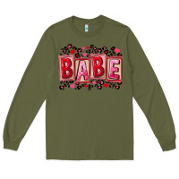 Army Green Valentine's Day babe Long Sleeve Tee - FaDigitalArtStudio