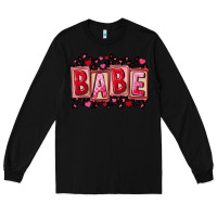 Black Valentine's Day babe Long Sleeve Tee - FaDigitalArtStudio