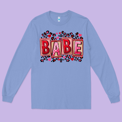 Valentine's Day Babe Long Sleeve Tee Designed By Fadigitalartstudio