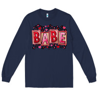 Navy Valentine's Day babe Long Sleeve Tee - FaDigitalArtStudio