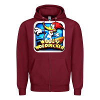 Burgundy #woody woodpecker character Zipper Hoodie - longCreatives