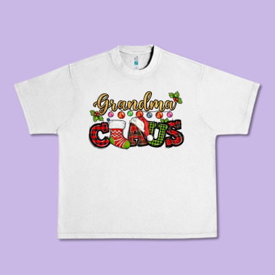 Grandma Claus With Christmas Gift Sock Mother's Urban Heavy Tee Designed By Howdyjamesfarm