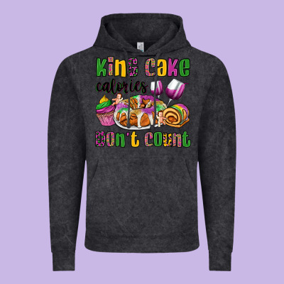 King Cake Calories Don't Count Mardi Gras Vintage Hoodie Designed By Oliviacreatesart