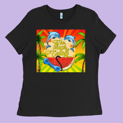The Beach Is Calling Ladies Tee Designed By Tumblerdesignbyshophia