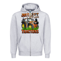 Just A Boy Who Loves Tractors Zipper Hoodie | Teevron