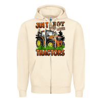 Sandshell just a boy who loves tractors Zipper Hoodie - BarkalooDesign