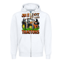 White just a boy who loves tractors Zipper Hoodie - BarkalooDesign