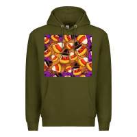 Army Green Candy Pattern Premium Hoodie - CowhideDigitalArt