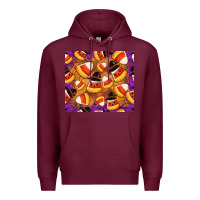 Burgundy Candy Pattern Premium Hoodie - CowhideDigitalArt