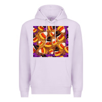 Lilac Candy Pattern Premium Hoodie - CowhideDigitalArt
