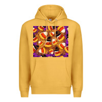 Mustard Candy Pattern Premium Hoodie - CowhideDigitalArt