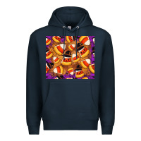 Navy Candy Pattern Premium Hoodie - CowhideDigitalArt
