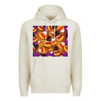 Oatmeal Heather Candy Pattern Premium Hoodie - CowhideDigitalArt
