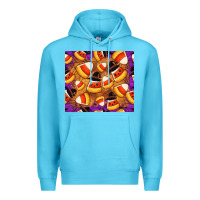 Ocean Blue Candy Pattern Premium Hoodie - CowhideDigitalArt