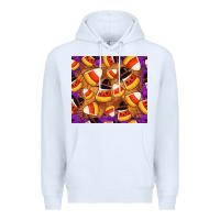 White Candy Pattern Premium Hoodie - CowhideDigitalArt