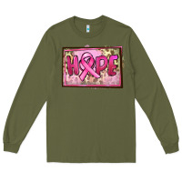 Army Green Hope Breast Cancer Long Sleeve Tee - FaDigitalArtStudio