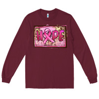 Burgundy Hope Breast Cancer Long Sleeve Tee - FaDigitalArtStudio