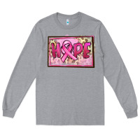 Heather Grey Hope Breast Cancer Long Sleeve Tee - FaDigitalArtStudio