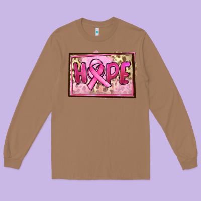 Hope Breast Cancer Long Sleeve Tee Designed By Fadigitalartstudio