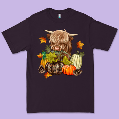 Heifer With Pumpkins Premium Tee Designed By Texasbilliewilder