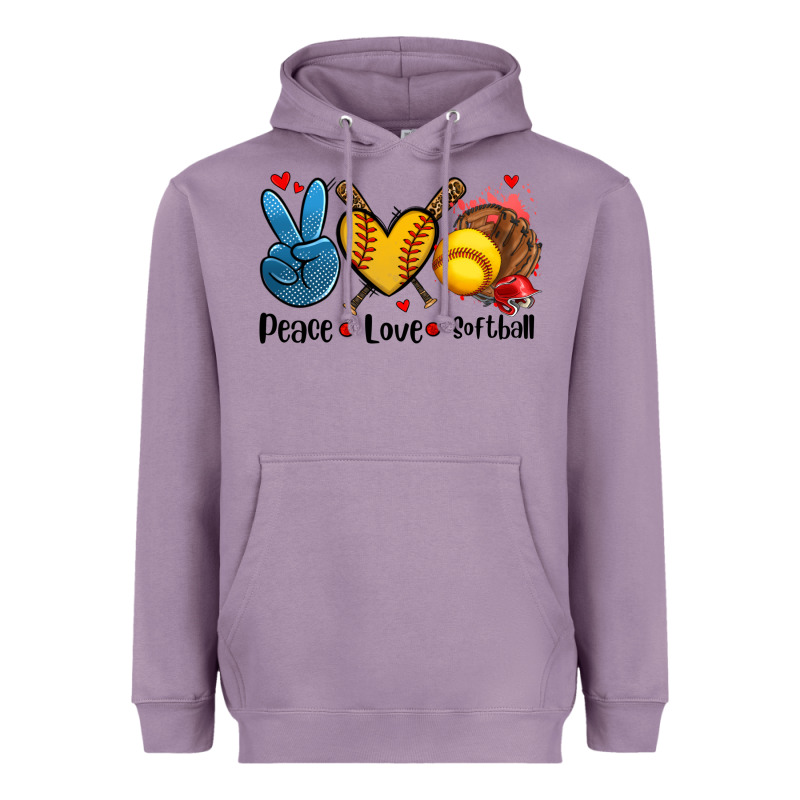 Peace Love  Softball Heavyweight Hoodie by AdoDesignShop | Teevron