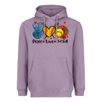 Lavender peace love  softball Heavyweight Hoodie - AdoDesignShop