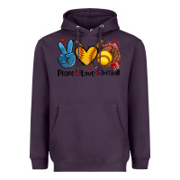 Plum peace love  softball Heavyweight Hoodie - AdoDesignShop