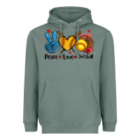 Sage peace love  softball Heavyweight Hoodie - AdoDesignShop
