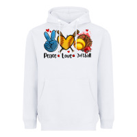 White peace love  softball Heavyweight Hoodie - AdoDesignShop