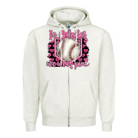 Oatmeal Heather in october we wear pink baseball Zipper Hoodie - BarkalooDesign