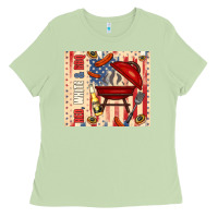 Matcha red white and bbq usa flag Ladies Tee - TumblerDesignByShophia