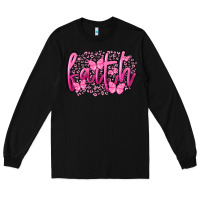 Black Faith Breast Cancer Long Sleeve Tee - FaDigitalArtStudio