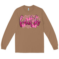 Toasted Coconut Faith Breast Cancer Long Sleeve Tee - FaDigitalArtStudio