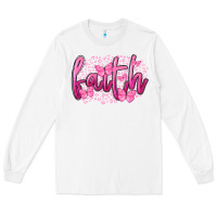 White Faith Breast Cancer Long Sleeve Tee - FaDigitalArtStudio