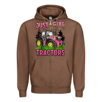 Chestnut just a girl who loves tractors Zipper Hoodie - BarkalooDesign