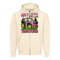 Sandshell just a girl who loves tractors Zipper Hoodie - BarkalooDesign