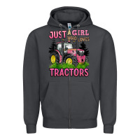 Smoke just a girl who loves tractors Zipper Hoodie - BarkalooDesign