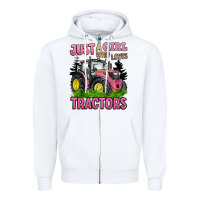 Just A Girl Who Loves Tractors Zipper Hoodie | Teevron