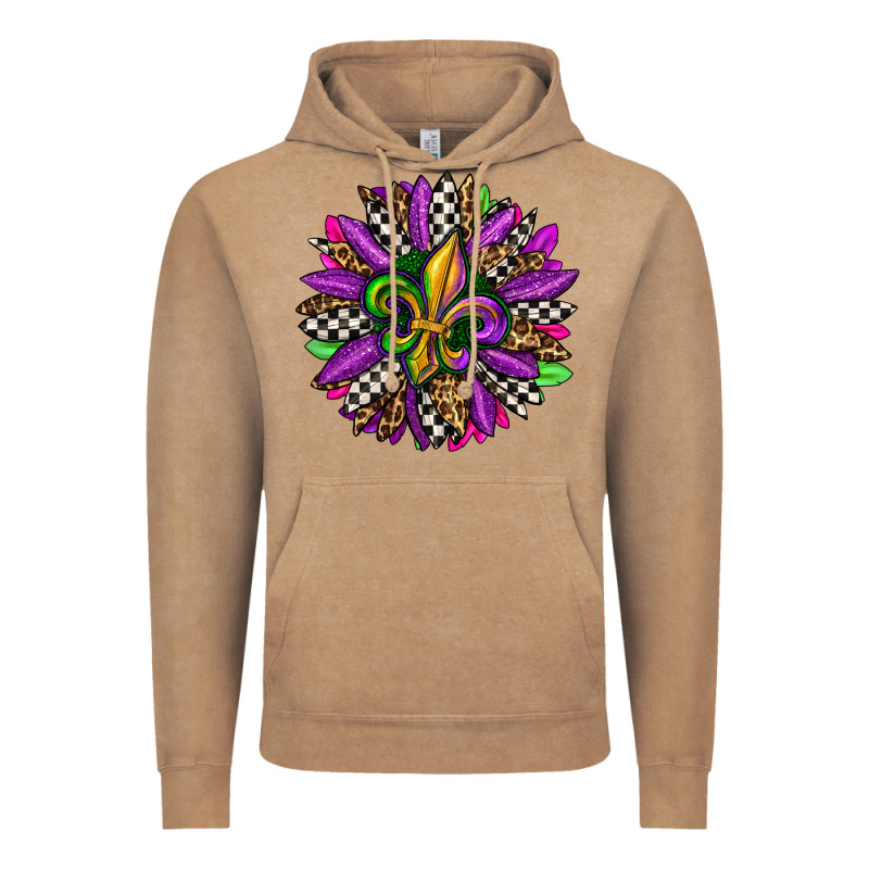 Mardi Gras Sunflower Vintage Hoodie by OliviaCreatesArt | Teevron