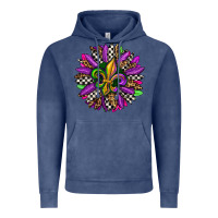 Vintage Denim mardi gras sunflower Vintage Hoodie - OliviaCreatesArt