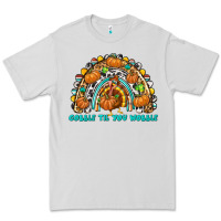 Dove Grey Gobble Til You Wobble with Rainbow Premium Tee - texasbilliewilder
