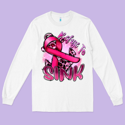 Refuse To Sink Cancer Long Sleeve Tee Designed By Fadigitalartstudio