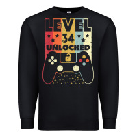 Black level 34 unlocked shirt video gamer 34th birthday gifts tee t shirt Premium Sweatshirt - longCreatives