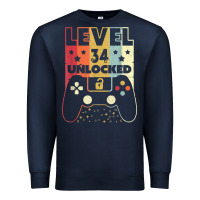 Navy level 34 unlocked shirt video gamer 34th birthday gifts tee t shirt Premium Sweatshirt - longCreatives