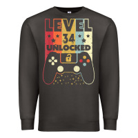 Smoke level 34 unlocked shirt video gamer 34th birthday gifts tee t shirt Premium Sweatshirt - longCreatives