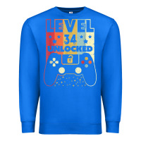True Royal level 34 unlocked shirt video gamer 34th birthday gifts tee t shirt Premium Sweatshirt - longCreatives