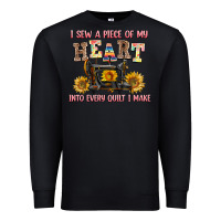 Black i sew a piece of my heart into every quilt i make Premium Sweatshirt - AdoDesignShop